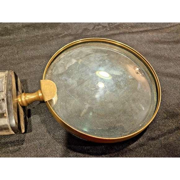 Vintage 1940s 21" Taxidermy Horn w/ 6" Magnifying Glass Optical Lens - Rare Find - Picture 6 of 10